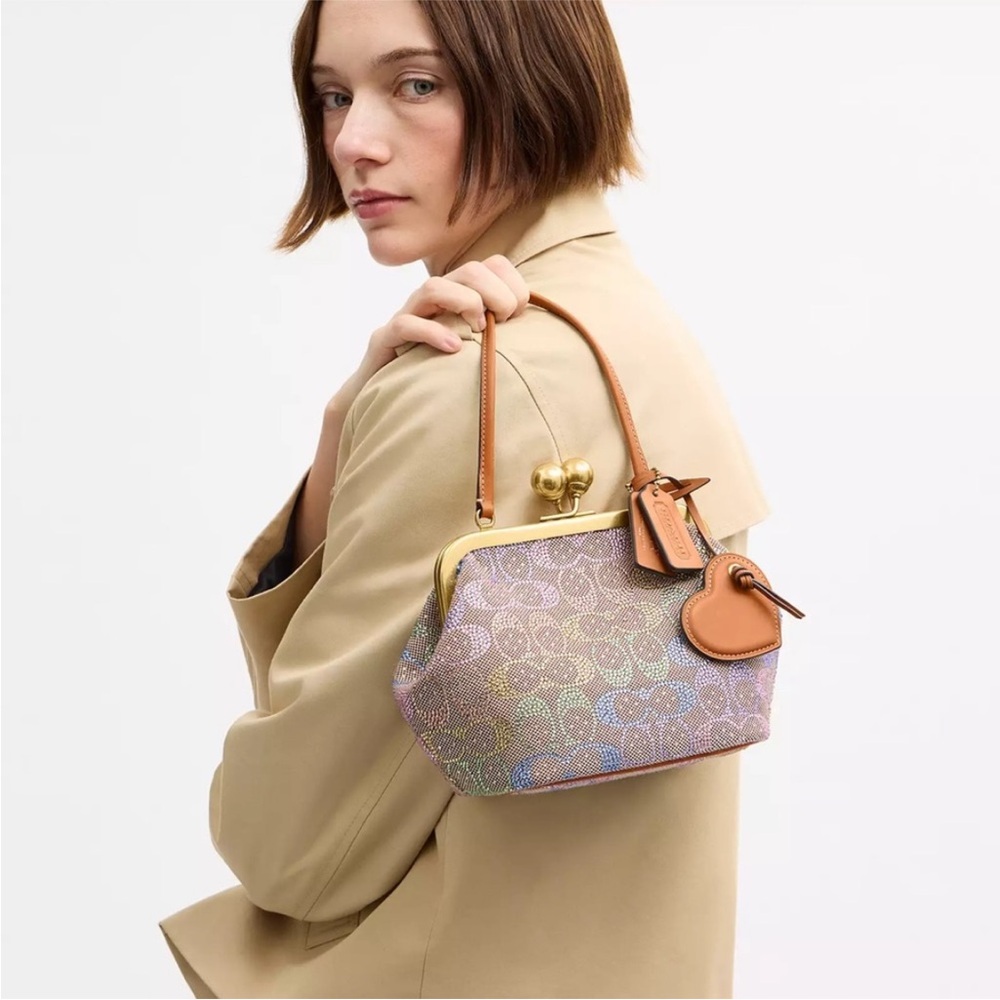 NWT Coach Kisslock 16 Crystal Jacquard - Picture 2 of 12